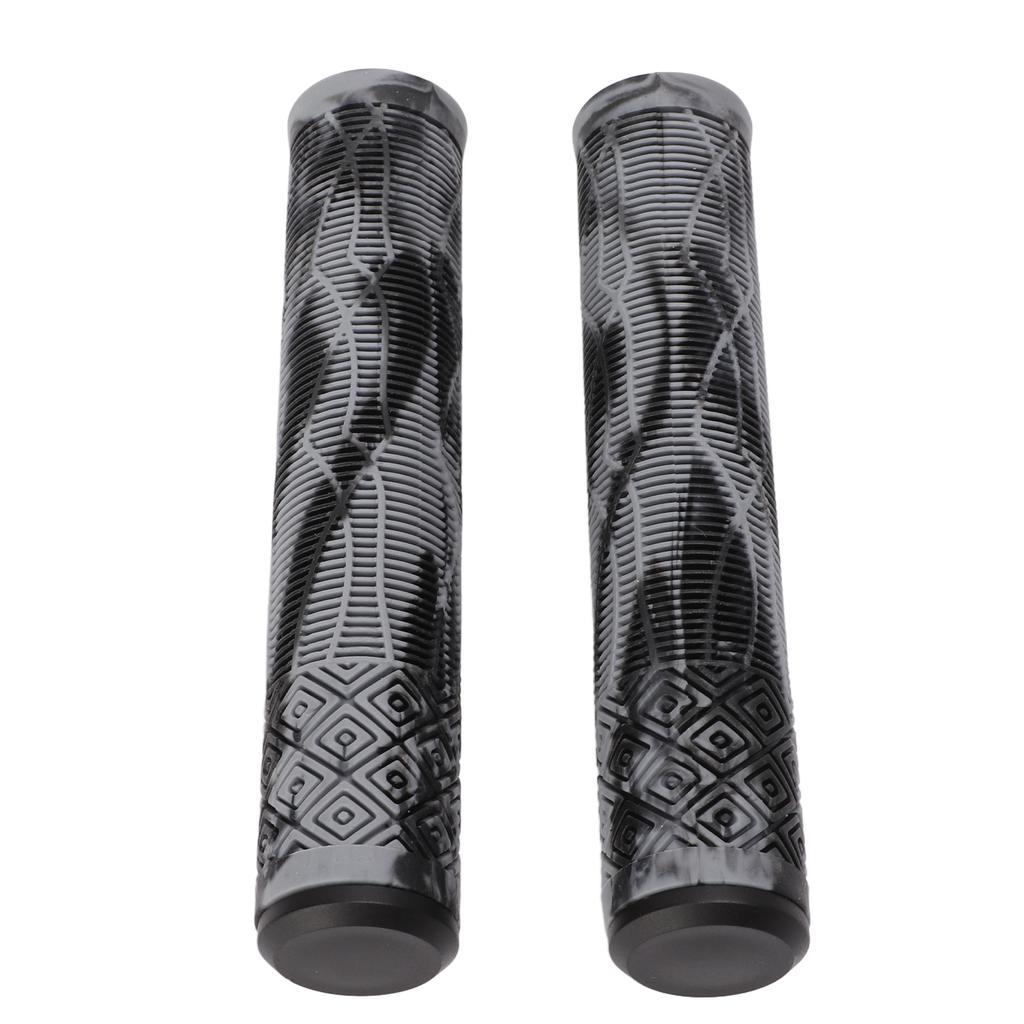 MTB Bicycle Grip 22.2mm TPE Rubber Handlebar Cover Soft Antislip Handle Grip with Lock Bar EndGray Black