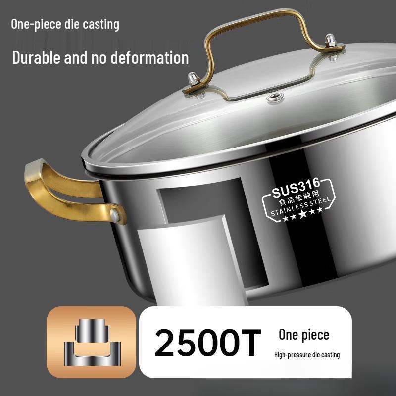 Wutuo 316 Triple-Layer Steel Steamer Pot 32cm