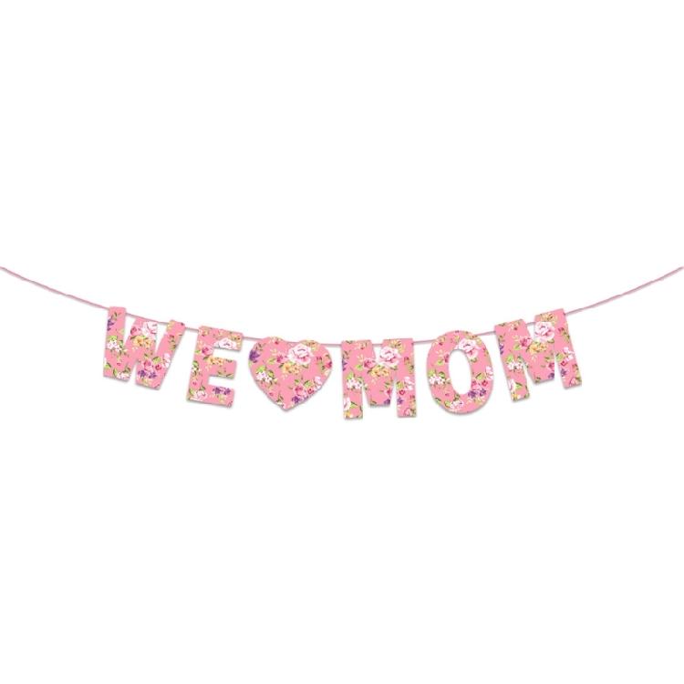 Mother’s Day Decoration Flag - Vibranted Color Bunting Supplies for Creating Celebration for Moms