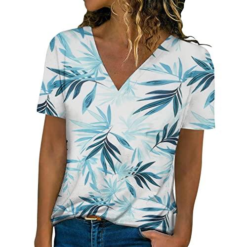 Fashion Floral 3D Printed T-shirt Women T-shirt V-neck Women T-shirt Tops Summer Streetwear Harajuku Y2k Clothing