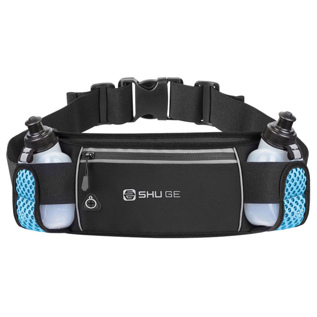 Running Belt with Bottles Waist Pack with Adjustable Strap Cycling Bag for Running Hiking Walking Cycling