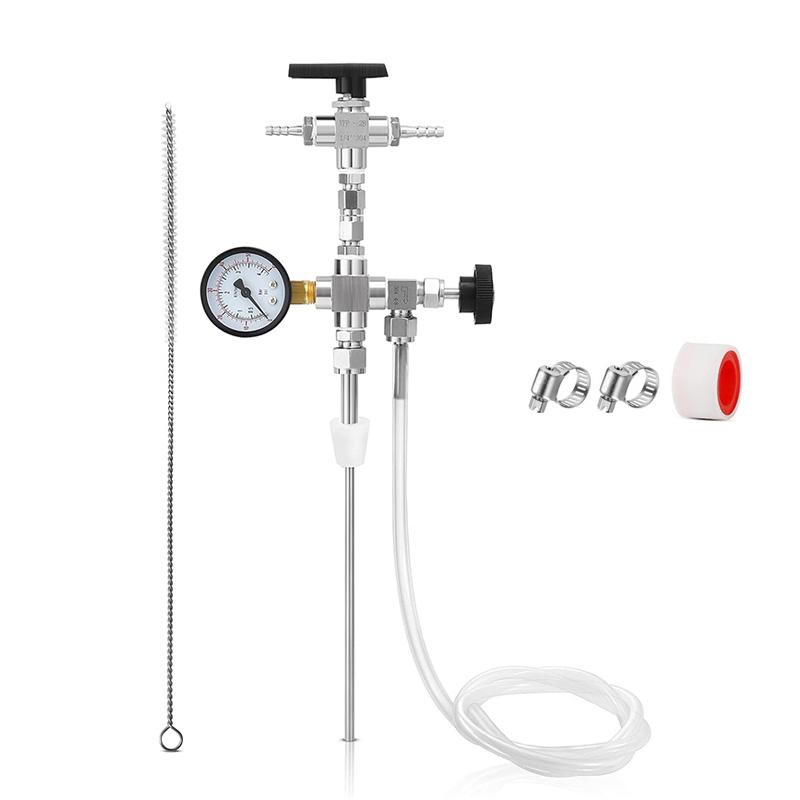 Counter Pressure Filler with Gauge, Homebrew Hand Held Bottle Filler No Carbonation Loss, Beer Bottling Kit 1/4 & 5/16 Barb