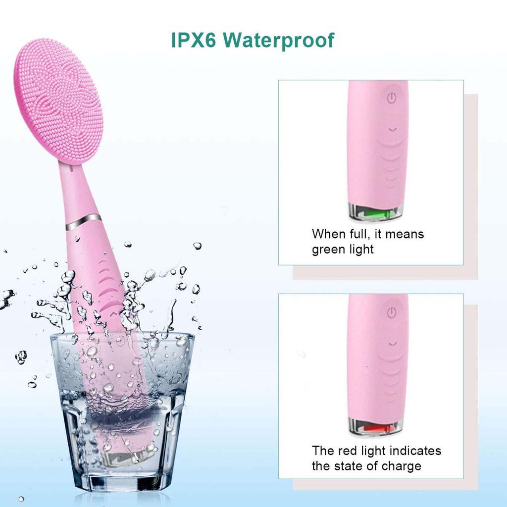 Rechargeable Handheld Long-handled Electric Silicone Face Wash Instrument