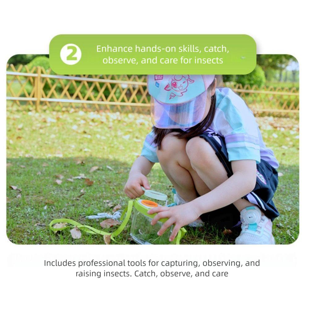 5X Magnifying Glass Insect Observation Box Kit Breathable Anti-escape Reptile Observing Container Transparent Adjustable Straps