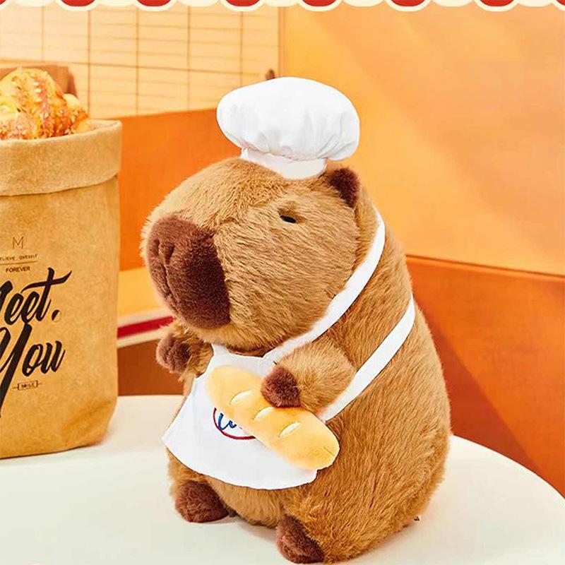 Baker Capybara Doll Creative Chef Kapibala Plush Toy Large Ragdoll Sleeping Pillow