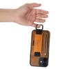 SUTENI H13 For iPhone 12 mini 5.4 inch Card Holder Case with Hand Strap Kickstand Leather Coated PC+TPU Phone Cover