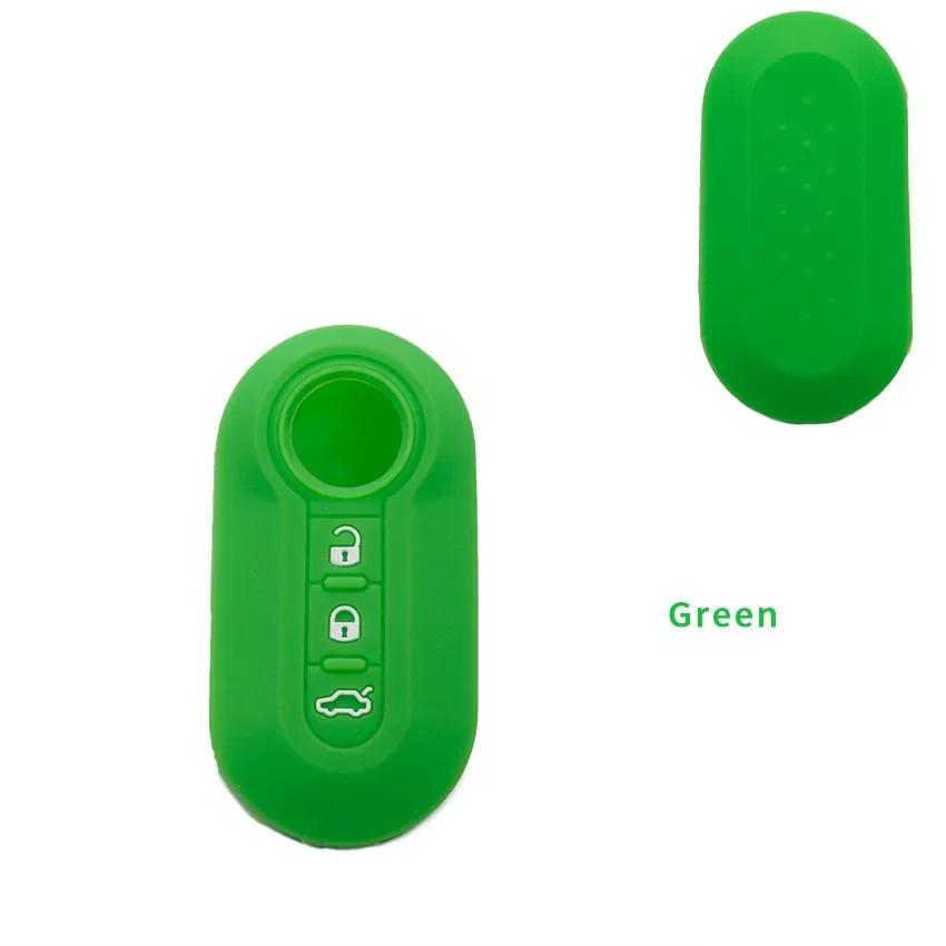 Xinyuexin 3 Buttons Silicone Car Key Case Cover for Fiat 500 Flip Folding Remote Key Shell for Fiat Punto Panda Car Accessories