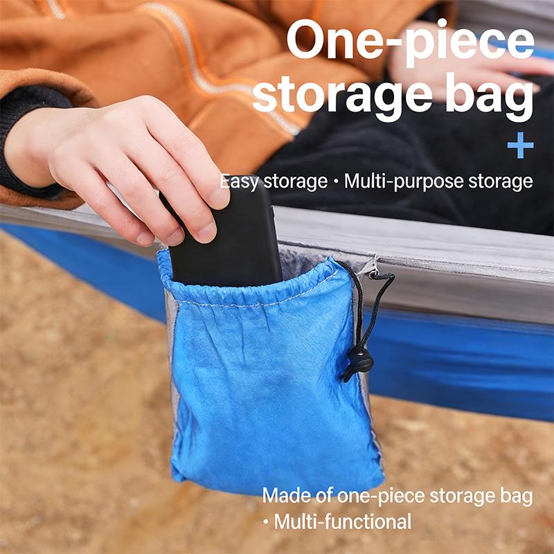 Camping Hängematte Tragbares Fallschirm-Nylon Hängebett Mit 2 Baumgurten Geeignet Für Rucksackreisen Strand Hof Und Terrasse