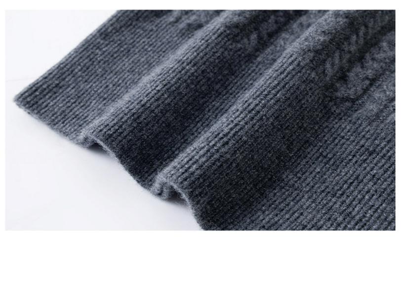 Women's Pure Wool Half-Zip Sweater - Stand Collar, Autumn/Winter Thick Knit for Middle-Aged Women, Petite Base Layer