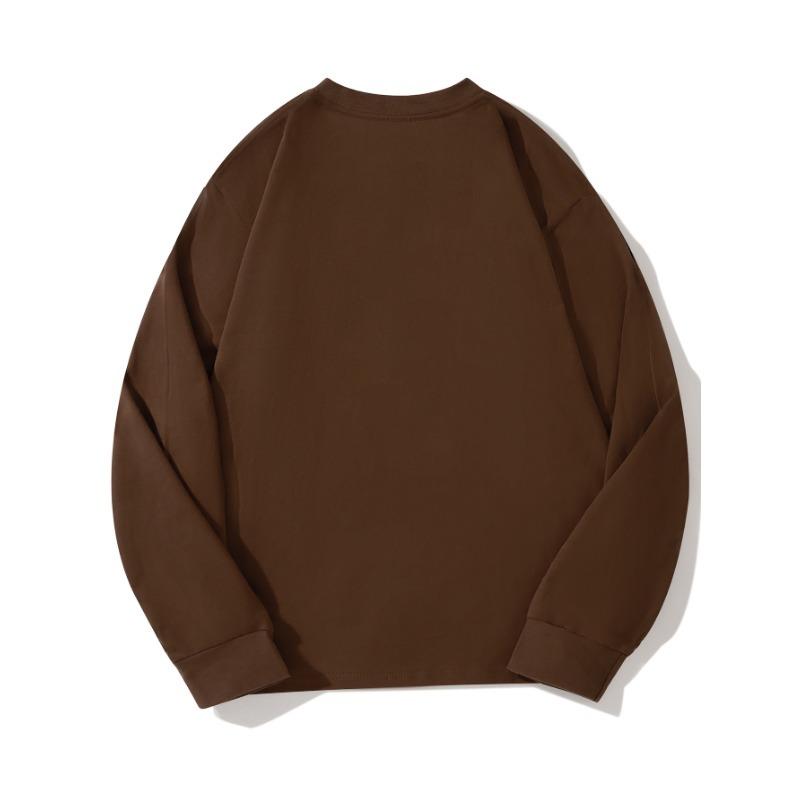 Yellow Hat Bear Autumn Clothing Long Sleeved Pure Cotton New Men's and Women's Top, Spring Inner Layer, Basic Shirt, Round Neck Long Sleeved T-shirt