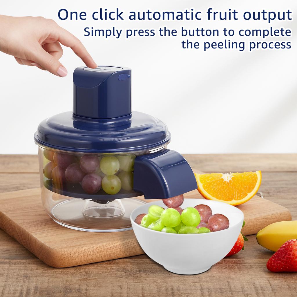 One-click Press Fruit Peeler Wireless Electric Grape Peeling Machine Small Fruits Automatic Peeling Gadgets for Home Camping Use