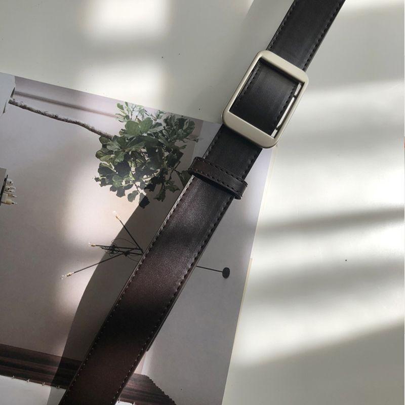 Chic Black Pu Belt For Women Stylish Retro Simple Design Versatile Fashion Accessory