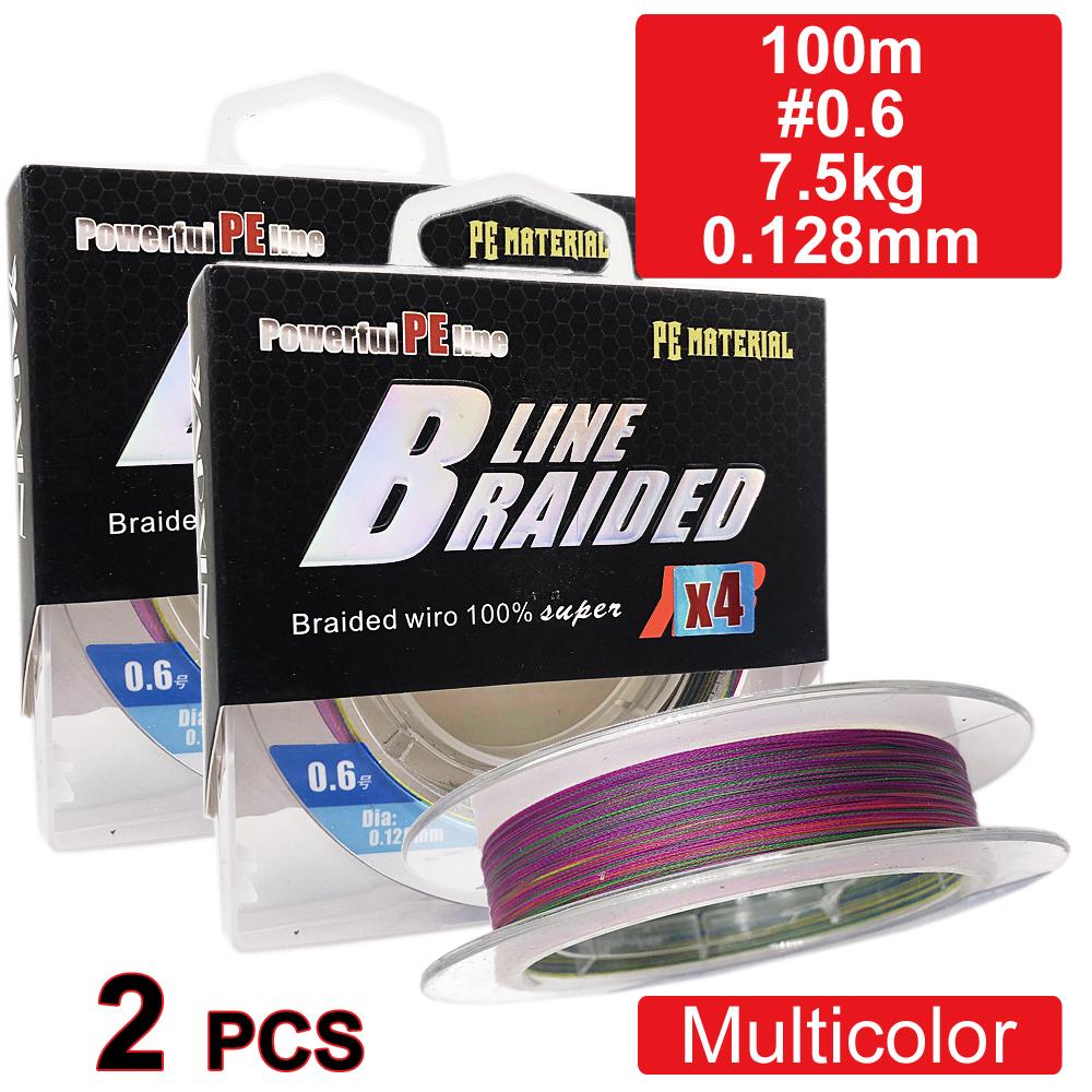 

Шнур для риболовлі AIDIAO LINE BRAIDED PEx4, 100m, #0.6, 7.5kg, Dia: 0.128mm, Multicolor – 2 шт. #0.6 різнокольоровий