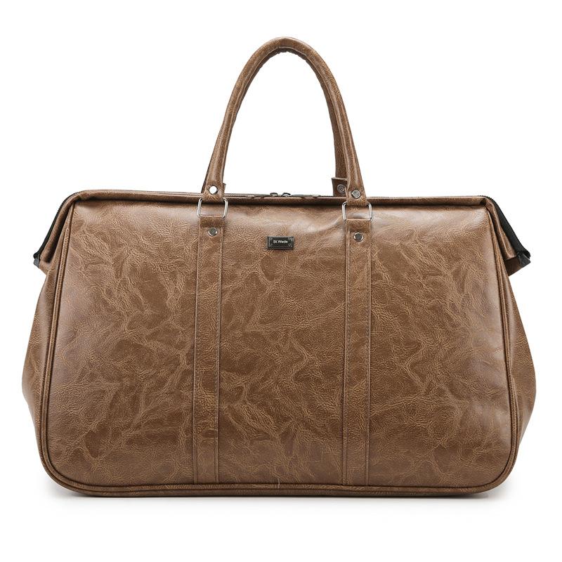 Large-capacity Travel Bag Dry and Wet Separation PU Texture Solid Color Simple and Versatile Men's and Women's Sports Fitness Bag Travel