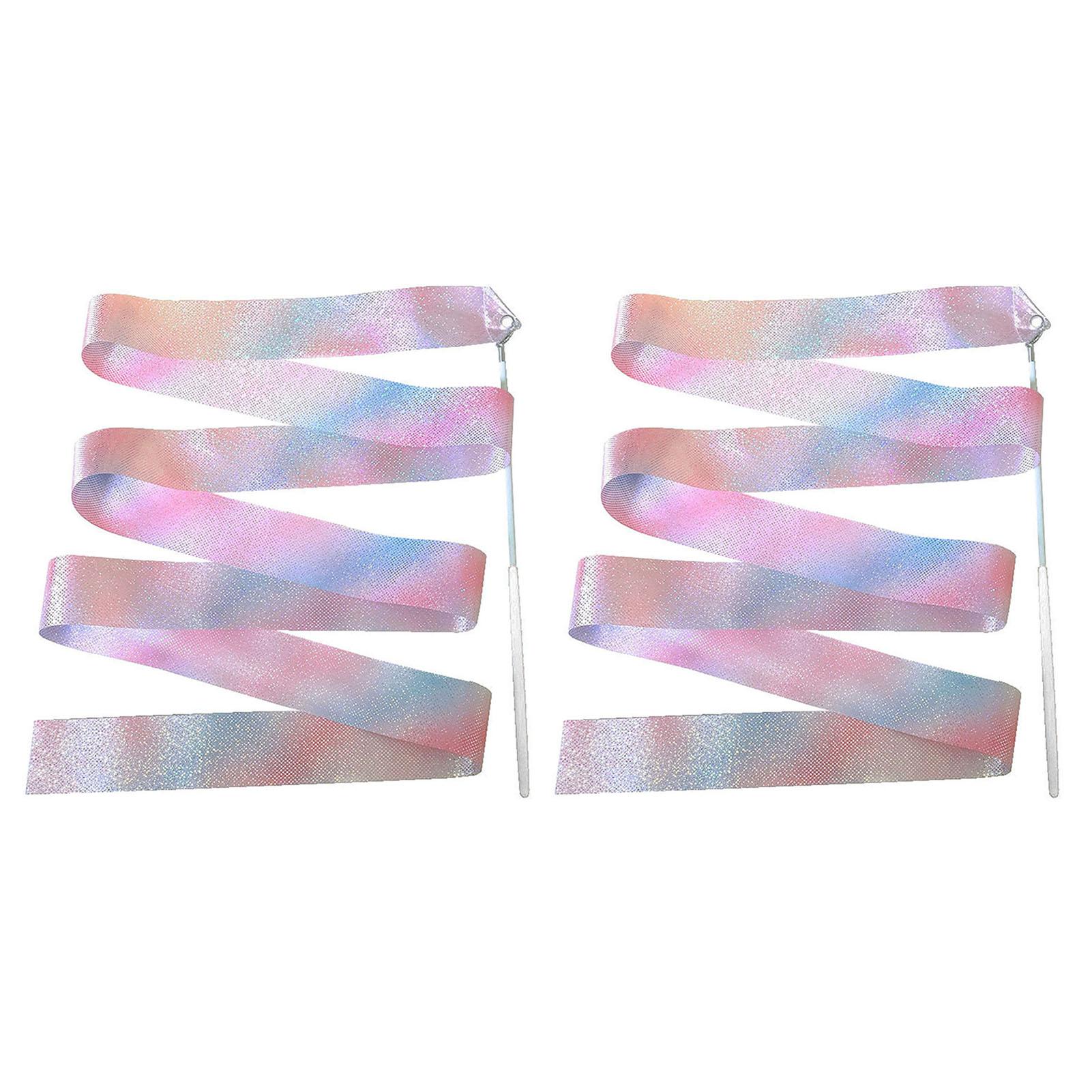 

2 шт., длинная лента премиум-класса, многофункциональные растяжки для гимнастики, художественные танцевальные растяжки, детские игрушки 2M белый