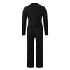 Damen-Set, modisch, einfarbig, Rundhalsausschnitt, Langarm, Oberteil, weites Bein, Hose