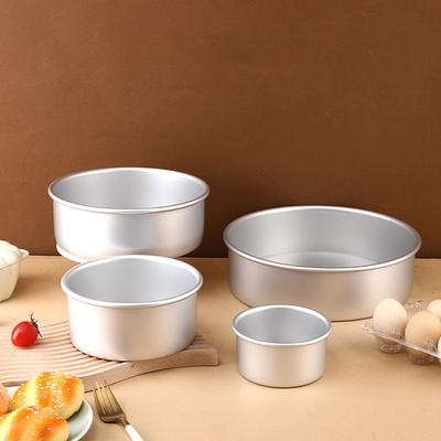 4/6/8/10inch Round Cake Pan Heavy Duty Aluminum Chiffon Baking Mold for Professional Home Baking