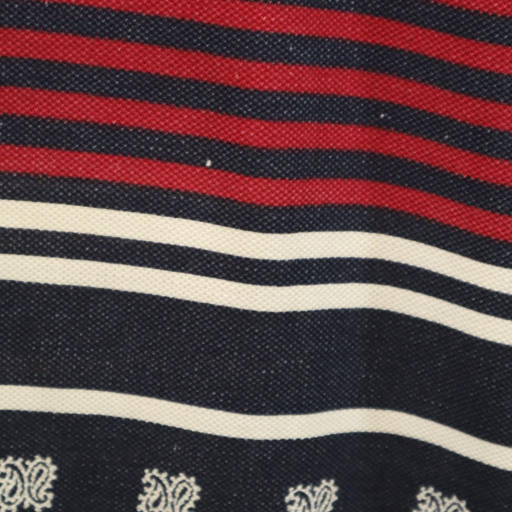 Nautica 90-talls Gammelt Paisley Grensemønster Trekvart ermet Poloskjorte Herre Brukt