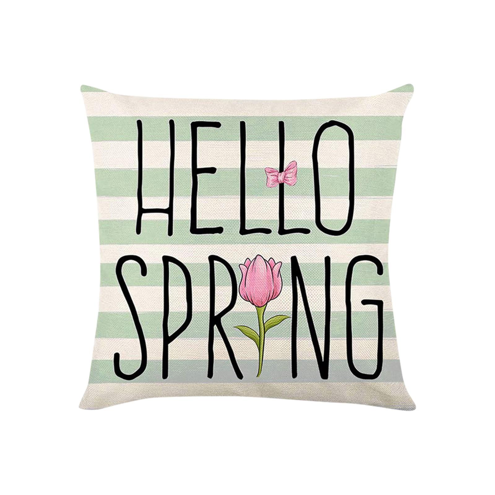 

1 Pieces Easter Pillow-Case Bunnies With Eggs Canvas Pillow-Cover, Spring Season s Linen Sofa Bed Throw Cushion Cover Decoration