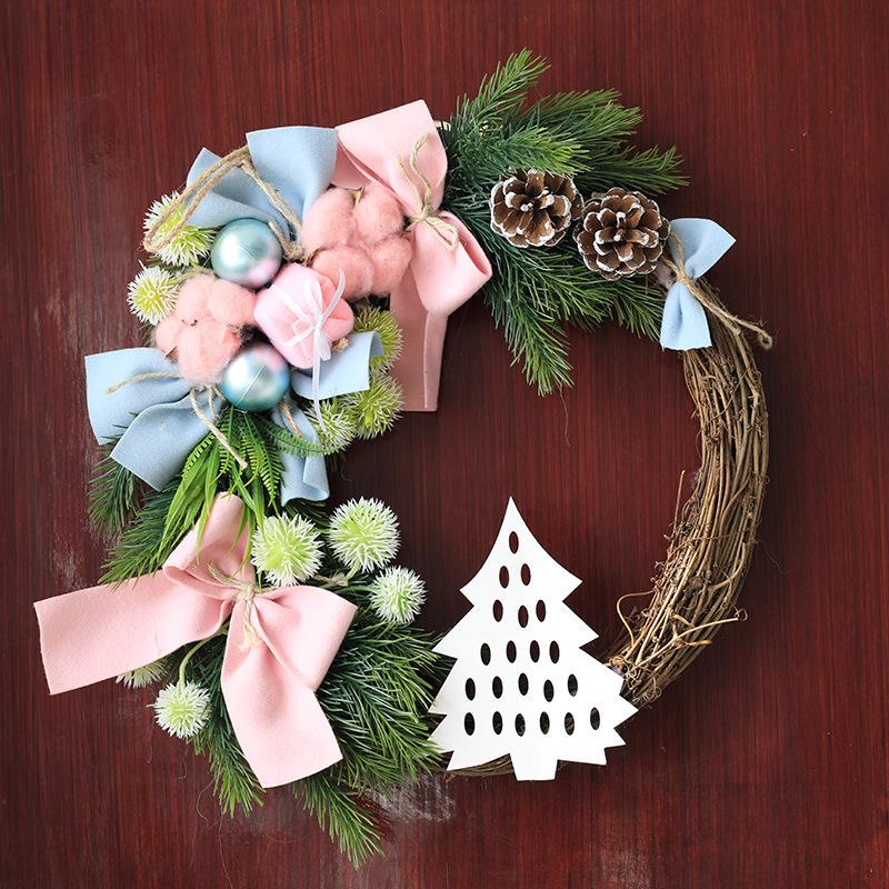 Handmade Christmas Wreath: Poria Vine Circle for Window Display or Door Hanging in Hotels and Malls