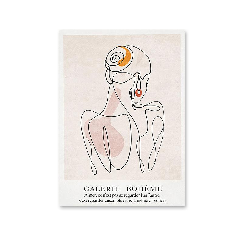 Abstract Matisse Floral Woman Line Rainbow Posters Canvas Painting Wall Art Print Pictures Living Room Interior Home Decoration