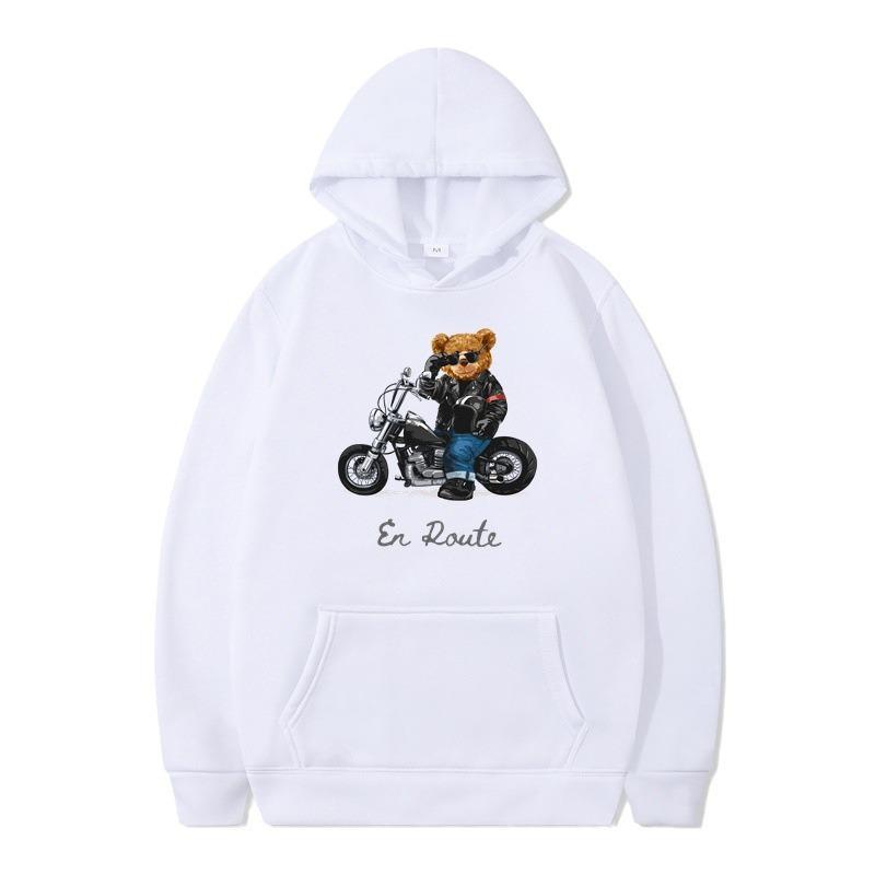 Wintersportwagen Reiches Bärenmuster Bedruckte Hoodies Modische Lässige Sportliche Langärmelige Herren- und Damen-Unisex-Kapuzensweatshirts