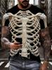 Druk 3D Horror Szkielet Moda Koszulki Cosplay Kostium Kości Streetwear Mężczyźni Kobiety Oversize Krótki Rękaw Koszulki Ubrania