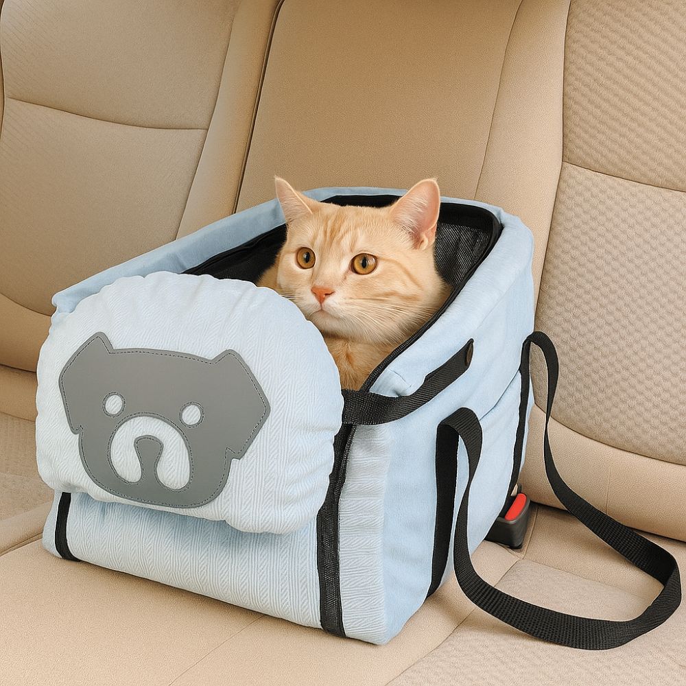 Roztomilé Pet Autosedačka s Veľkou Kapacitou Priedušná Skladacia Pet Batožina do Auta Nastaviteľný Postroj Pet Batoh do Auta Auto