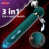 Rechargeable Thrusting Vibrators Powerful Av Magic Wand 3in1 Beating Clitoris G Spot Stimulator Sex Toys Clit Sucker For Women