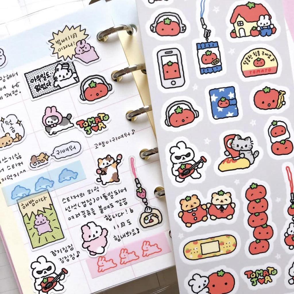 Korean Cute Graffiti Rabbit Stickers - Hand-Drawn Cartoon for DIY Journals