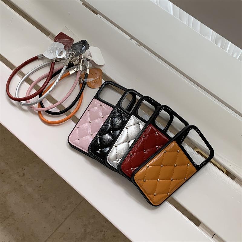 Premium Studded Diamond Pattern Phone Case for iPhone 17/16 Pro Max/15/14 - Light Luxury Design