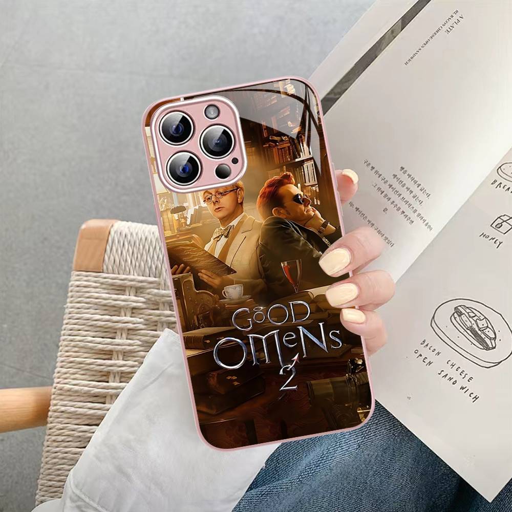 Tv Show G-Good Omens For IPhone 14 13 12 Mini 11 Pro XS Max X XR 14 Plus Tempered Glass Cover