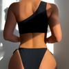 Bikini Sexy Women's Swimwear One Shoulder Bikini Sets Mesh Brazilian Bikini Thong Swimwear Beachwear