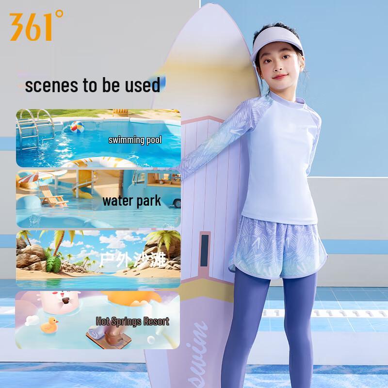 361° Girls' Long Sleeve Split Sun Protection Swimsuit