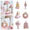 Pink Christmas Hanging Decoration Plastic Gift Box Christmas Tree Ornament Wreath Car Shopwindow Xmas Baubles Scene Making