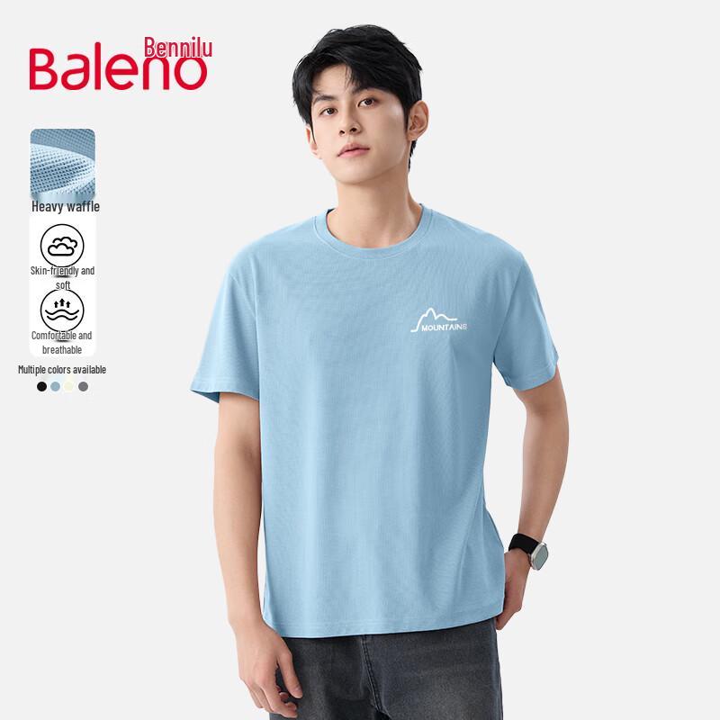 Baleno Men's American Style Waffle Knit Short Sleeve T-Shirt