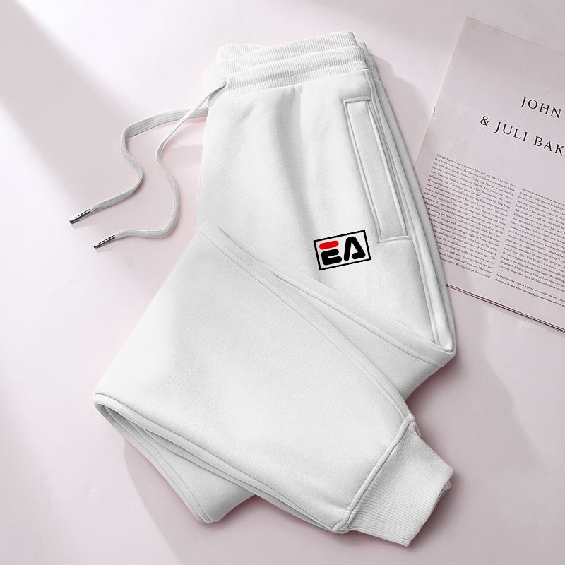 

2025 Красные Нового Стиля Спортивные Брюки с Высокой Посадкой из Бархата с Подкладкой Женские Классические Спортивные Брюки из Чистого Хлопка Модель Весна-Осень Год Рождения Повседневные Брюки Box small E-White 3XL [Winter Fleece-lined]]