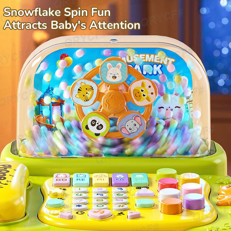Simulation Telephone Toys Music Snowfiake Lights Story Machine Baby Mobile Phone Multi-functional Kids Education Birthday Gifts