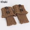 Autumn Winter Women Short Wool Cable Knit Leg Warmers Button Ankle Covers Cozy Foot Protectors Boot Toppers Trendy