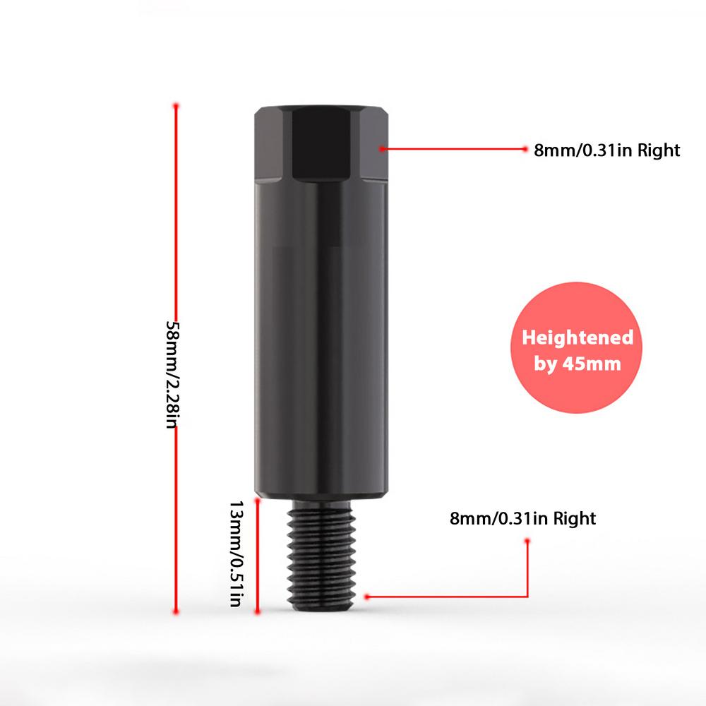 Šrouby zrcátka motocyklu Nastavení výšky zrcátka Adaptér závitu pro montáž zrcátka Ruční závit Řídítka Zrcátko Levý závit