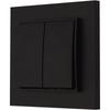 Double Switch with Frame, Karlik Mini, Matt Black