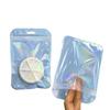 50pcs Holographic Zipper Small Jewelry Bag Pouch For Bead Earring Food Storage Small Business Entrepreneurship Packaging 7*12cm