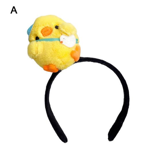 

Забавный декор в виде желтой утки, повязка на голову, плюшевая кукла, декор, обруч для волос для девочек, эластичный головной убор с героями мультфильмов, аксессуар для волос A