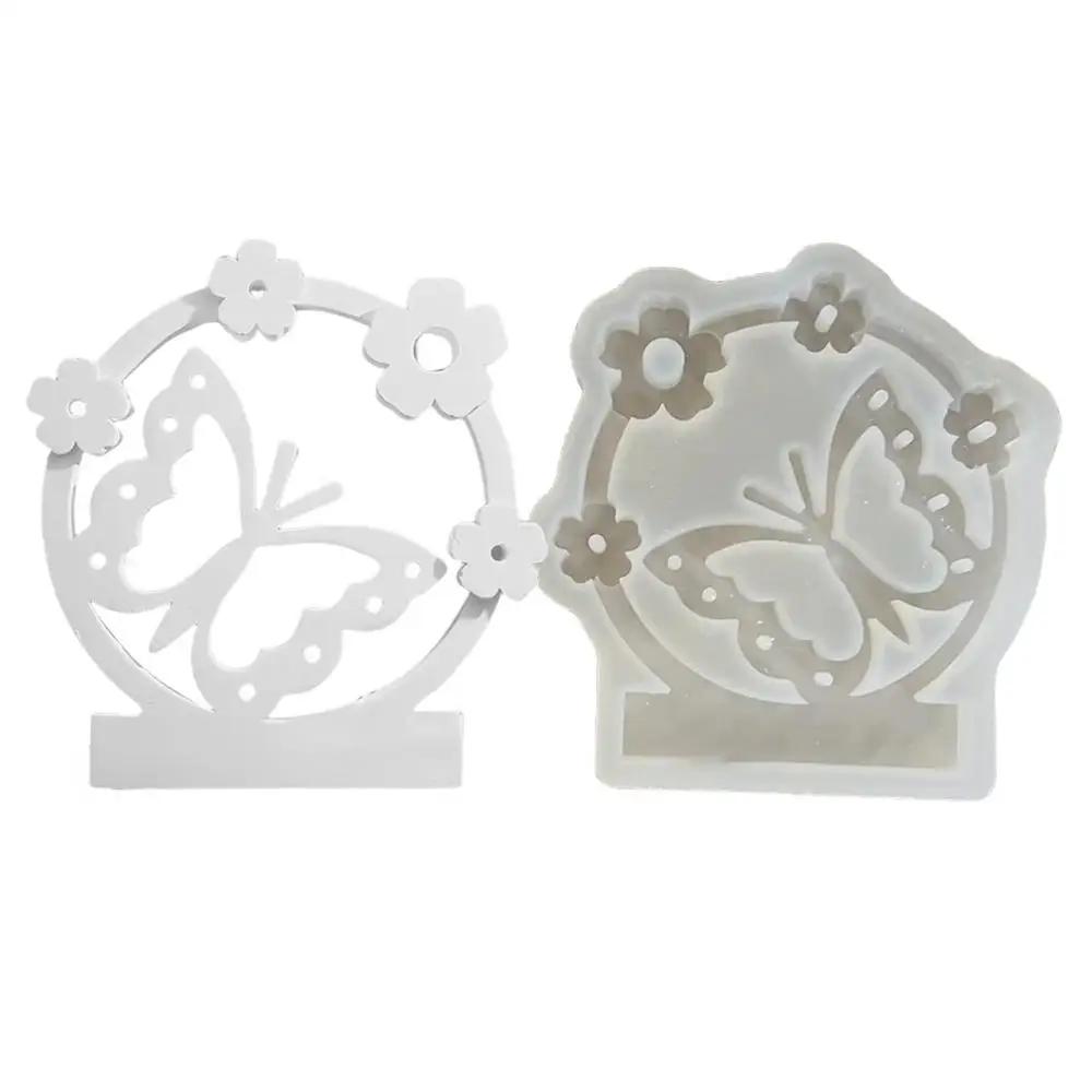 

2026 New Spring Flower & Butterfly Candle Holder Mold with Cutout Wreath for Tea Light DIY Craft Jewelry Gypsum Decoration Mould