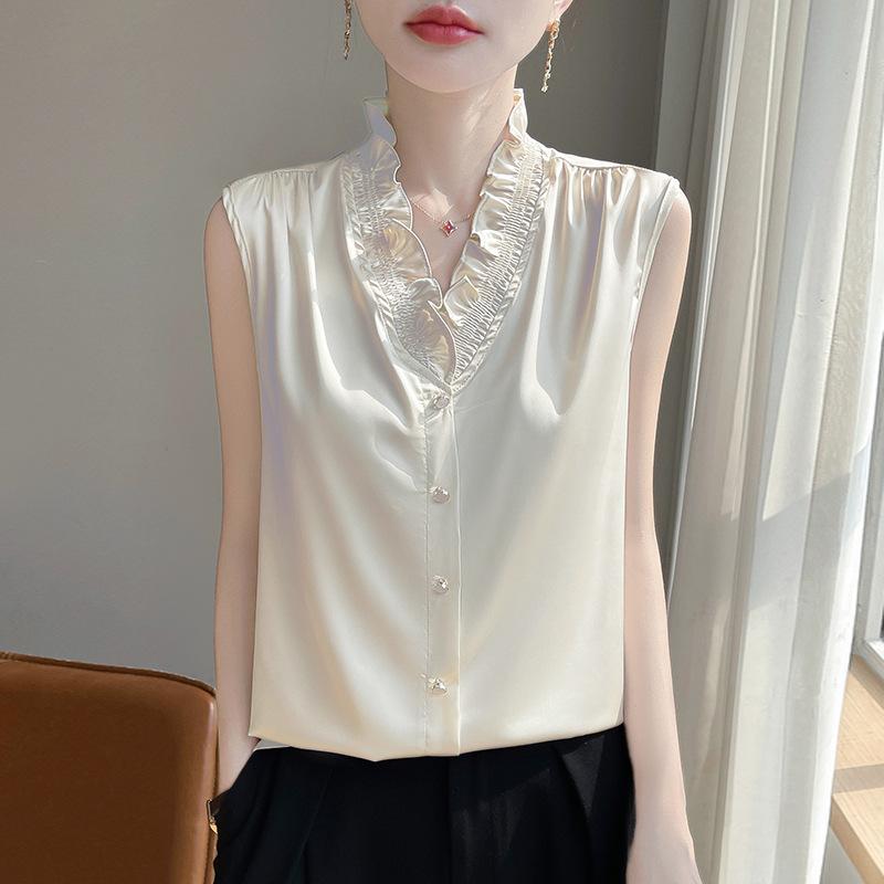 Summer New Style Fashionable Versatile Earring Vest Shirt Women's Tops