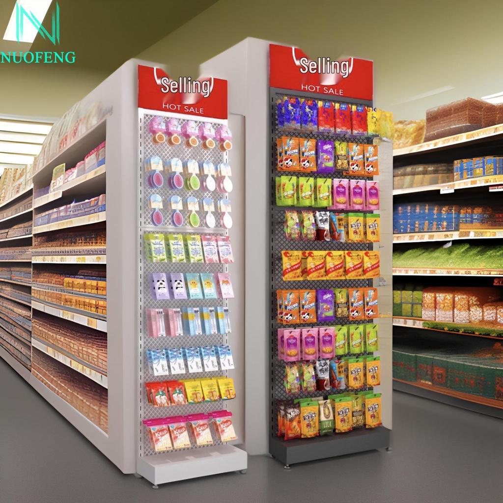 Multi-Use Display Rack with Hooks: Perfect for Spicy Strips, Snacks, Socks, Lip Balm, Toothbrushes, and Small Accessories.