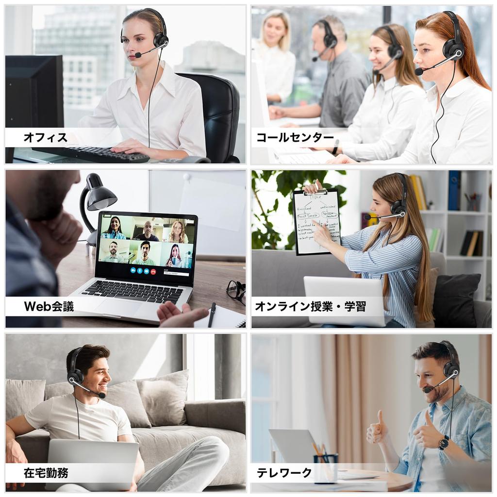 Wantek Headset Single Ear Noise Canceling Microphone Wired Headset Suitable for Web Voice Remote Home Work Professional Business PC Headphones