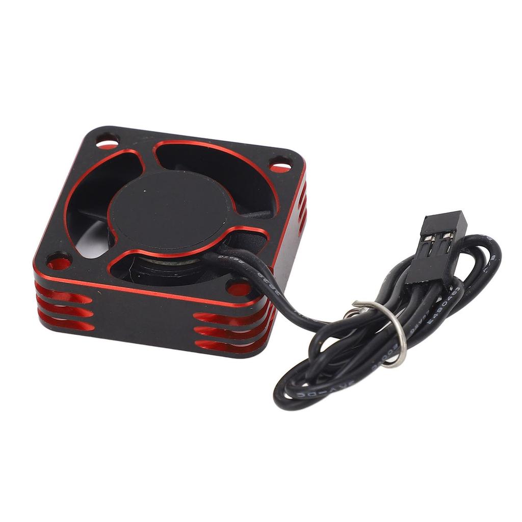 RC Car ESC Heatsink Fan, Lightweight RC Car Motor Cooling Fan, Aluminum and Plastic, DC 5-9V (Red)