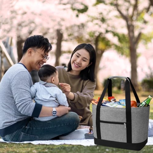 RVSNQ Insulated Lunch Bag, Large Capacity, Zippered, Foldable, Eco-Friendly, Thermal Bag, Food Storage, Lightweight, Multifunctional, Insulated Lunch