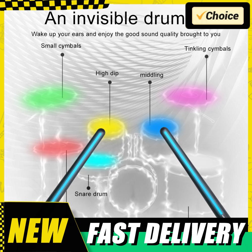 Tragbares Air Drum Set Luft Elektronische Drumsticks Fußsensor Bluetooth Air Drum Adapter Elektronisches Schlagzeug für Kinder Anfänger